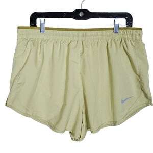 Nike Dri Fit Running Shorts Brief Liner Women Size XL Zip Pocket Reflective Logo